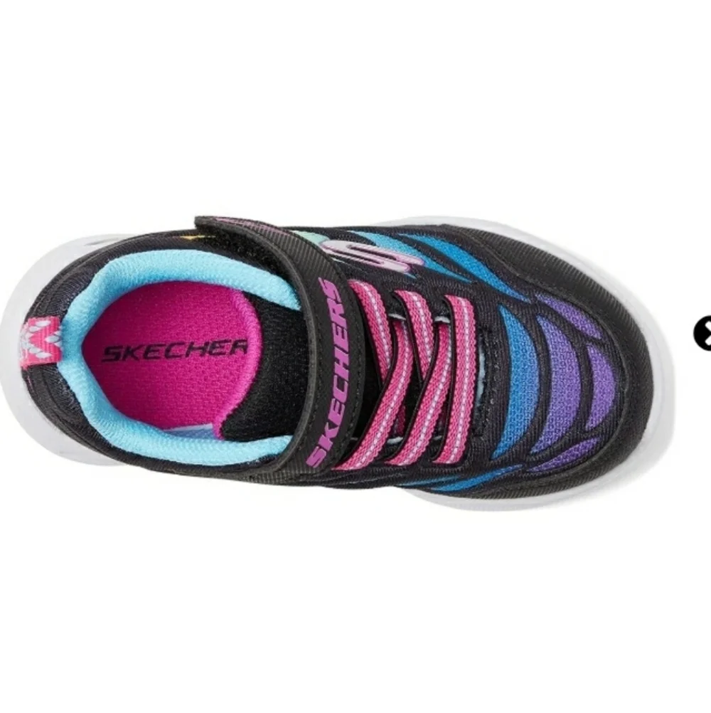 Skechers Kids Sneakers - Black with Pink and Blue Accents Toddler Girl Sz 8